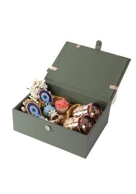 Nutty Delights Bloom and BITE Premium Festive Gift Hamper with Dry Fruit Jars and Evil Eye Hanging