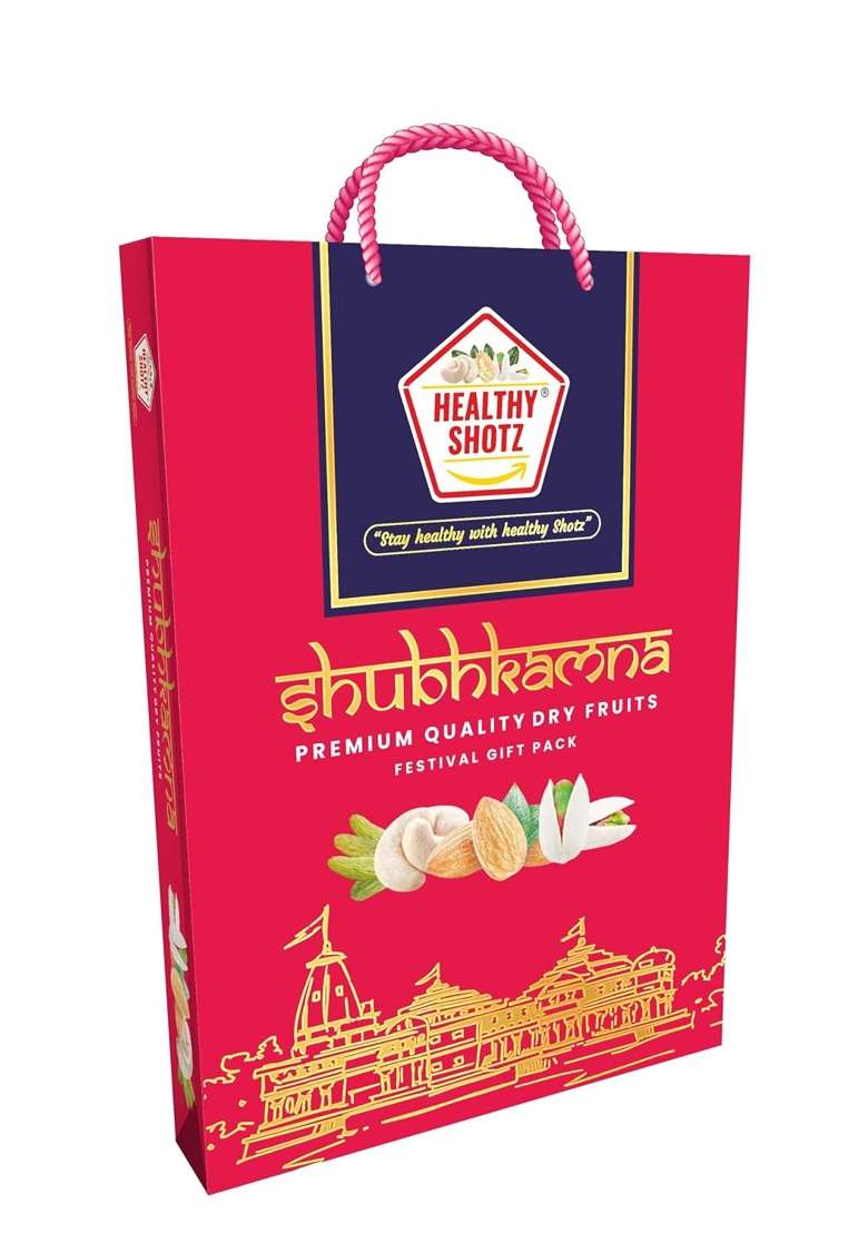 Healthy Shotz Shubhkama Premium Quality Dry Fruits Gift Hamper - Indya