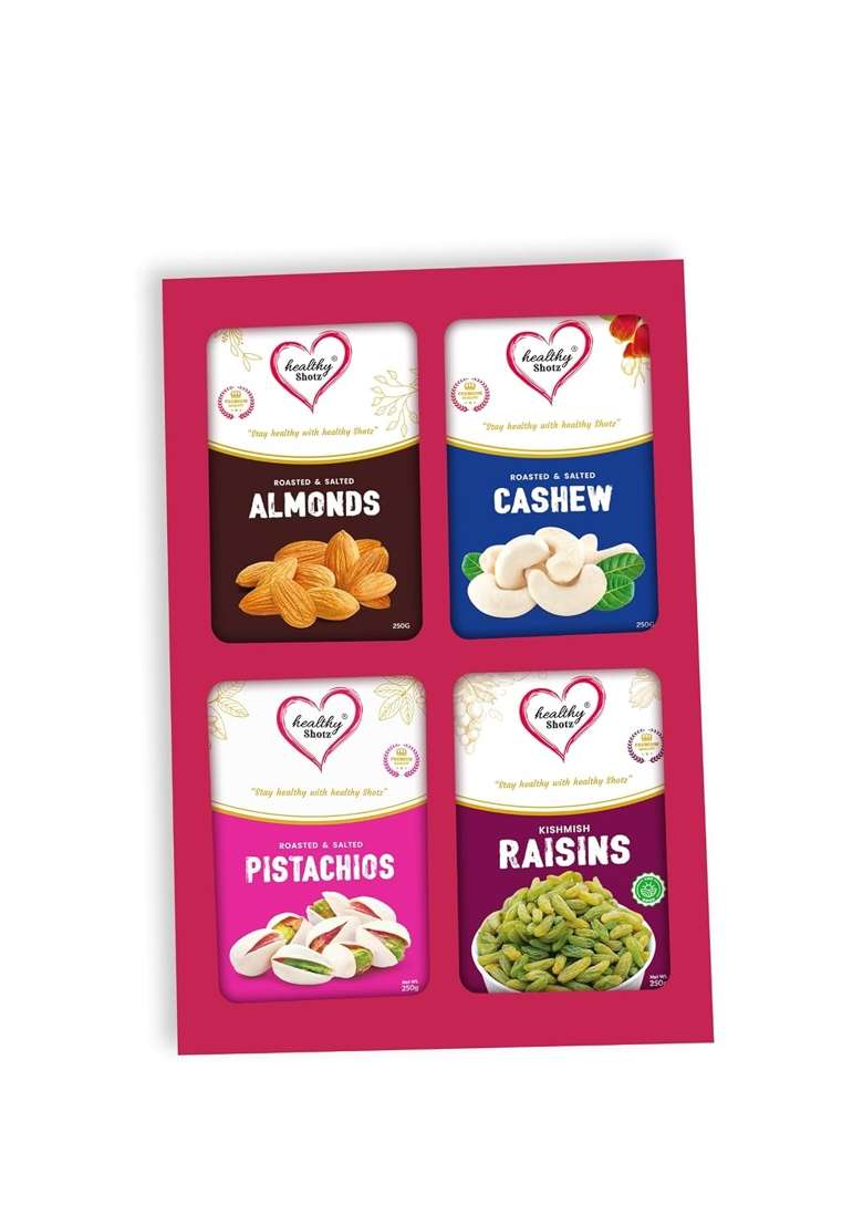 Healthy Shotz Shubhkama Premium Quality Dry Fruits Gift Hamper - Indya