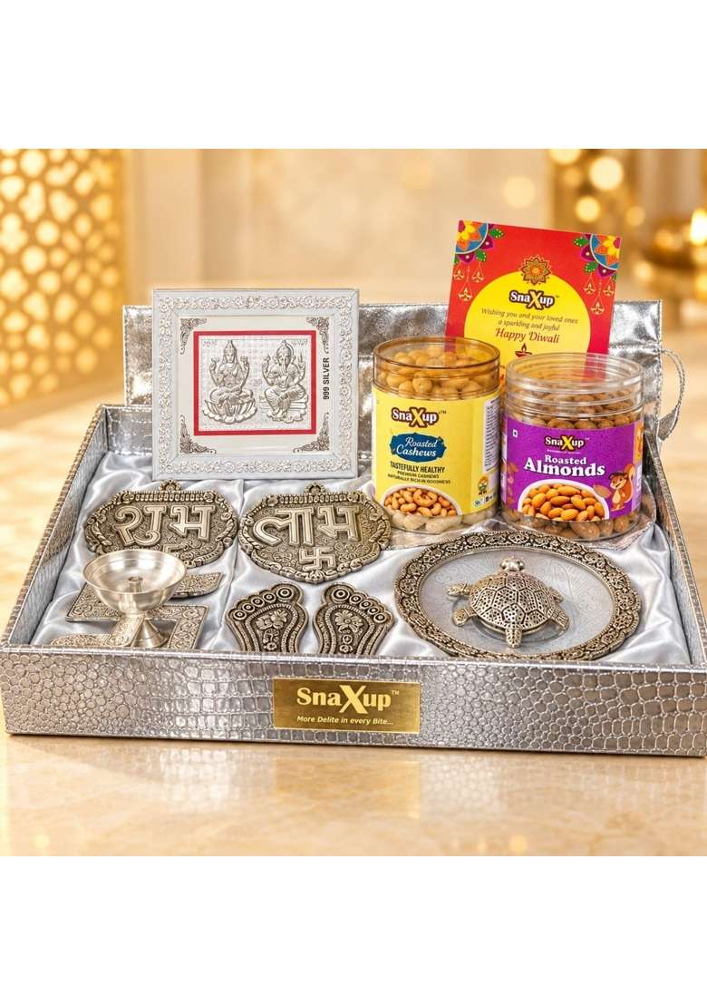 Snaxup Royal Silver Hamper Premium Diwali Gift Hamper - Indya