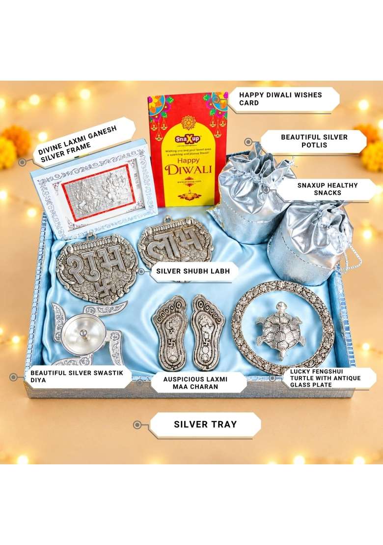 Snaxup Royal Silver Hamper Premium Diwali Gift Hamper - Indya