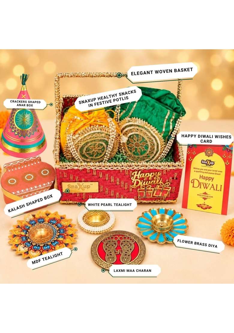 Snaxup Shahi Diwali Hamper Premium Diwali Gift Hamper - Indya