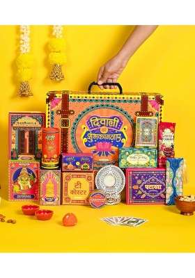 Indian Karigar Multicolour 14 Items Suitcase Diwali Gift 2026 Premium Unique Diwali Gift Hamper