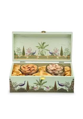 Goldsphere Global 2 Jar Dry Fruit Gift Hamper Almond Plus Pista Green Royal Wooden Box Premium Nuts Gift Pack