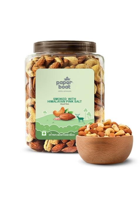 Paper Boat Premium Smoked and Roasted Nuts with Himalayan Pink Salt Almonds and Cashews Mix