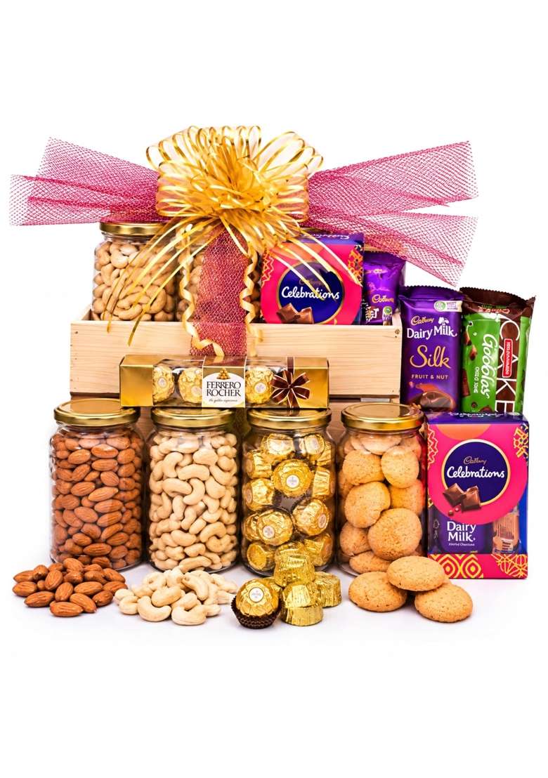 Giftrend Diwali Gifts for Parents and Friends Dry Fruits Chocolate Gift Hamper for Corporate Employees - Indya