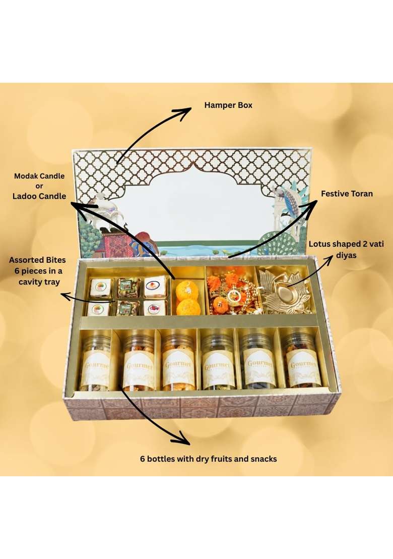 Surprise in a Box Utsav Royale Premium Diwali Dry Fruit and Festive Gift Hamper - Indya