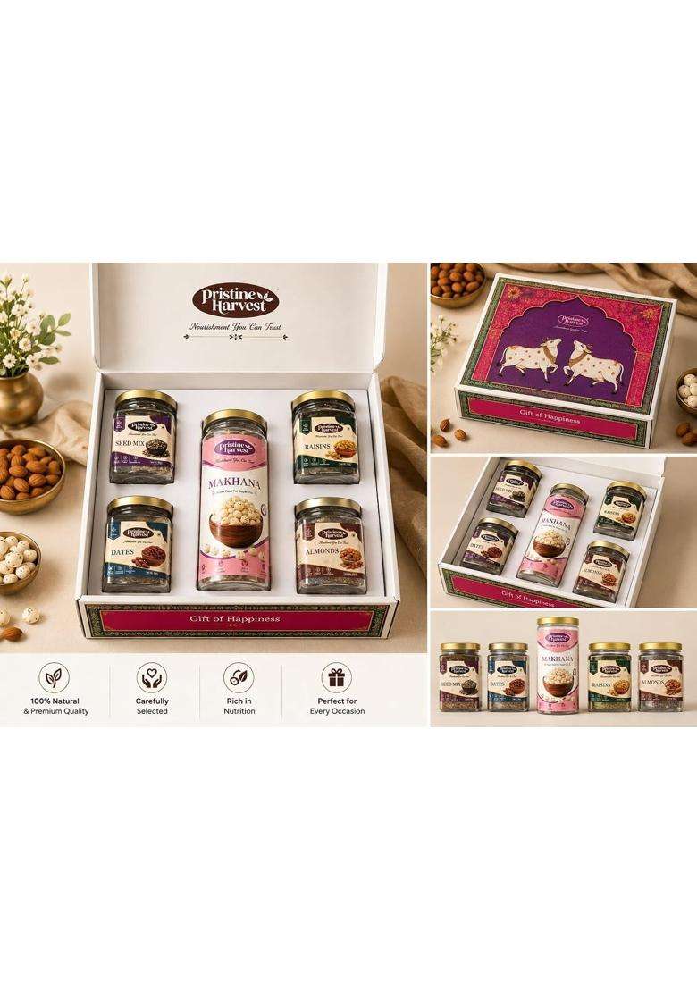Pristine Harvest Multicolour Premium Dry Fruit Gift Hamper Rakhi Gift - Indya
