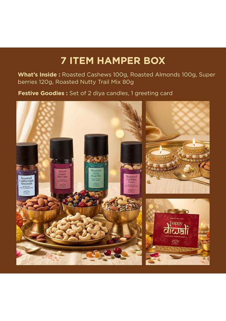 Healthy Treat Delight Diwali Gift Hamper Roasted Dry Fruits - Indya