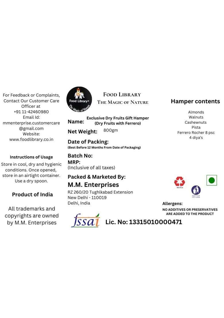Food Library the Magic of Nature Diwali Exclusive Dry Fruits Gift Hamper Dry Fruits with Chocolate - Indya