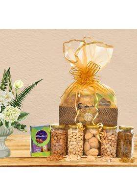 Nutri Miracle Rakhi Gift Hamper for Brother and Bhabhi Dry Fruits Pack