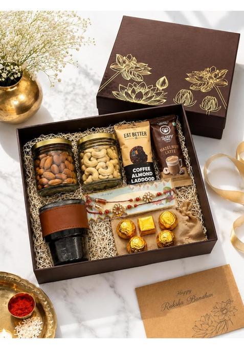Brew Bro Rakhi Hamper with Sipper and Dry Fruits