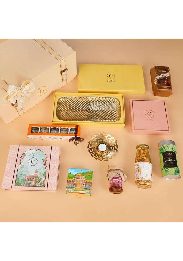 The Gift Studio COM Premium Gift Hamper Assorted Gourmet Treats Sweets Snacks and Festive Add Ons - Indya