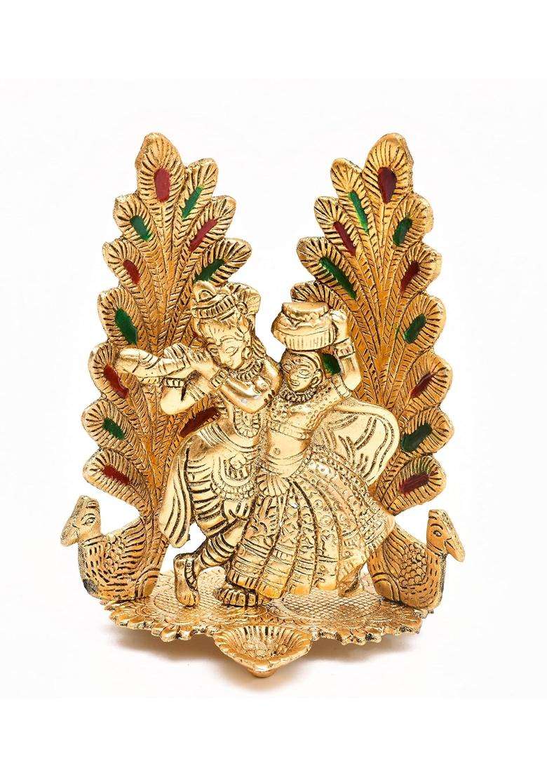 VT REAL Nutri Dry Fruit and Nut and Radha Krishna Ji Home Decor Show Piece Pink Gift Basket Gift Box Gift Pack - Indya