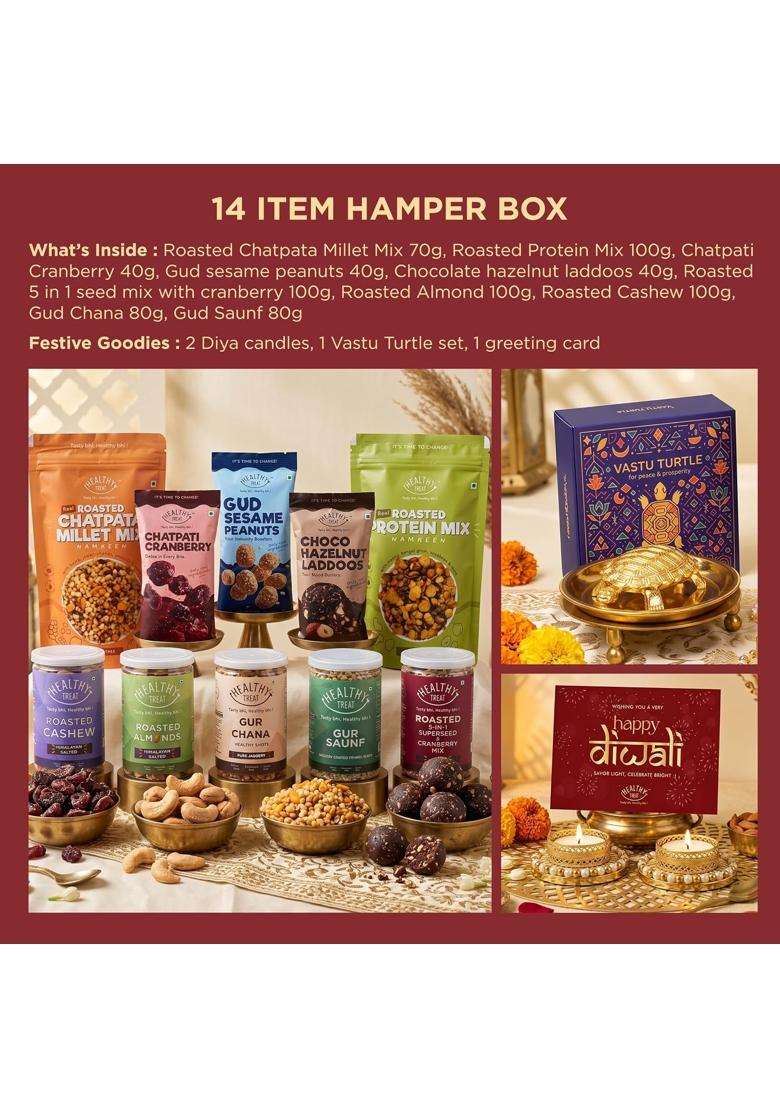 Healthy Treat Diwali Magic Gift Hamper Premium Festive Gift Box with Healthy Roasted Snacks - Indya