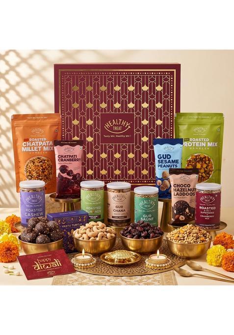 Healthy Treat Diwali Magic Gift Hamper Premium Festive Gift Box with Healthy Roasted Snacks