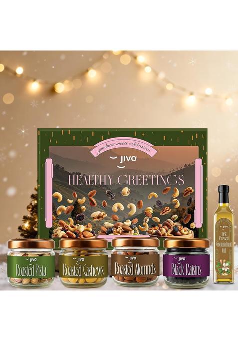 Jivo Premium Dry Fruits Gift Box with First Pressed Groundnut Oil