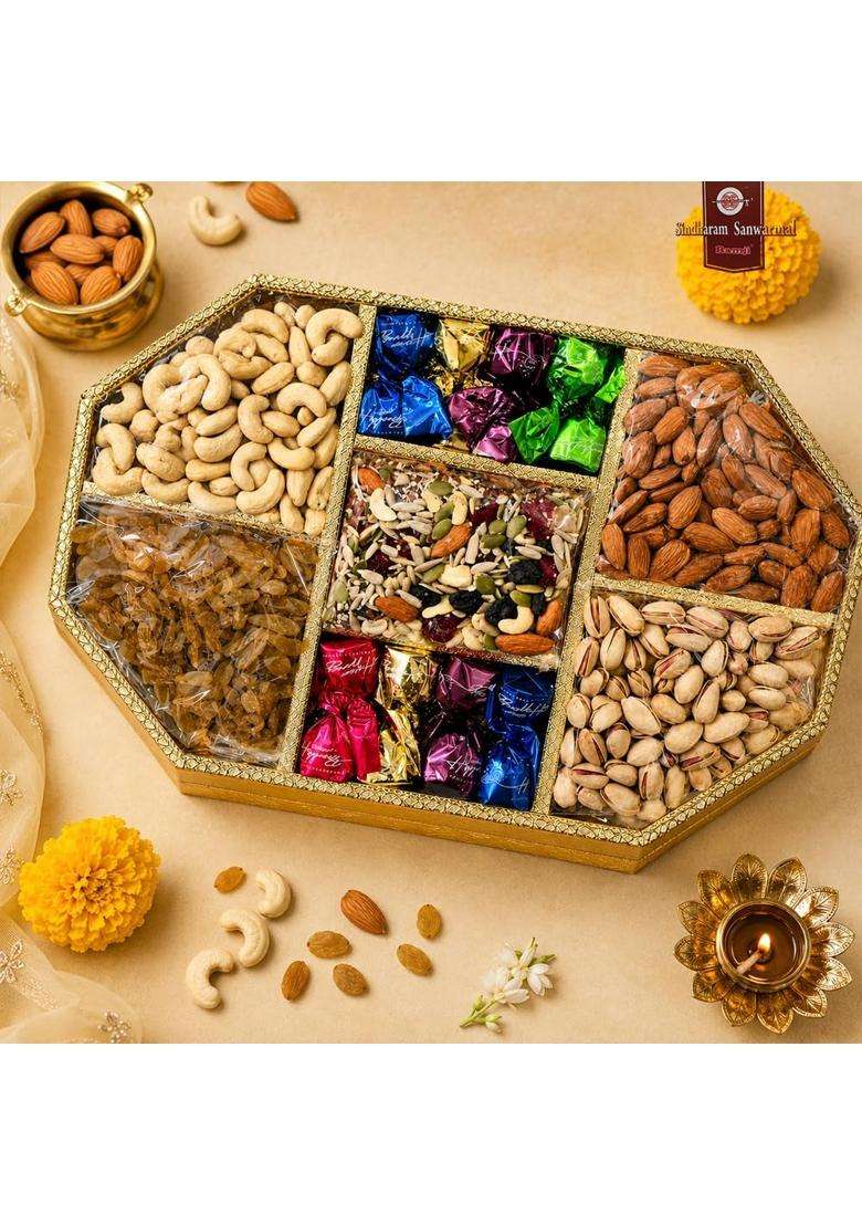 Sindharam Sanwarmal Ramji Premium Dry Fruits and Chocolate Gift Hamper - Indya