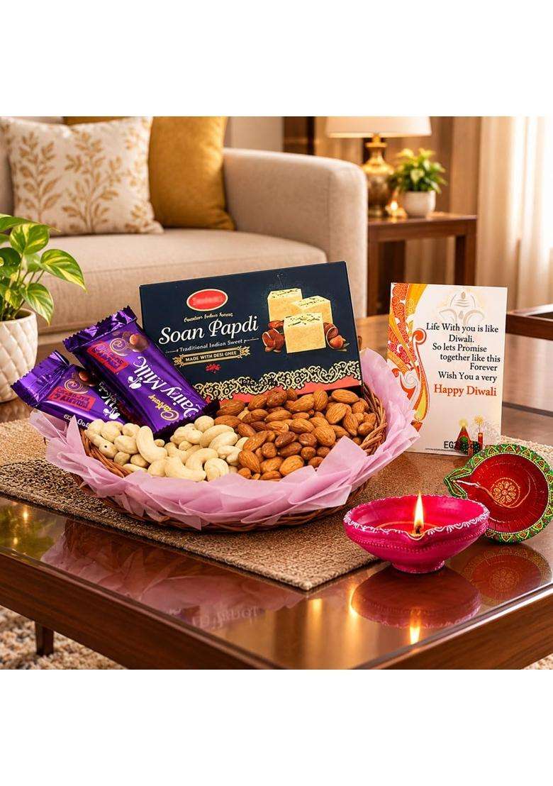 EG2i Multicolor Chocolate and Dry Fruit Hamper for Diwali Gifting - Indya