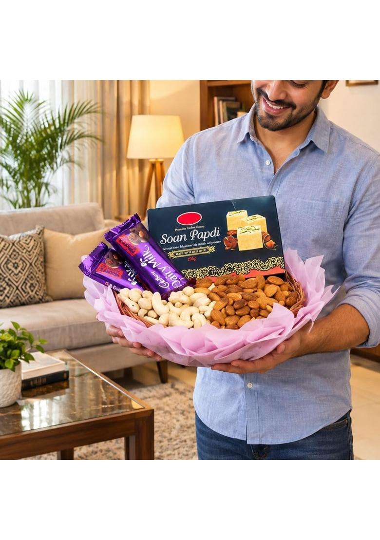 EG2i Multicolor Chocolate and Dry Fruit Hamper for Diwali Gifting - Indya