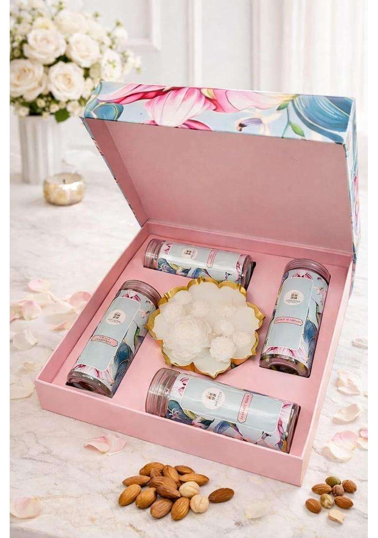 Indulgence by Shweta Diwali Dry Fruit Gift Hamper with Almonds Cashews - Indya