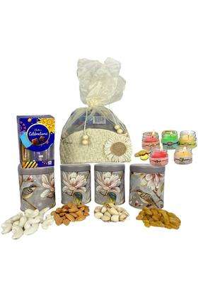 Nutri Miracle Corporate Dry Fruits Gift Box Diwali Gift Hamper in Printed Tin Jar