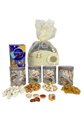 Nutri Miracle Diwali Gift Ideas for Family Dry Fruits Chocolate Gift Hamper with Tilak Set for Bhaidooj