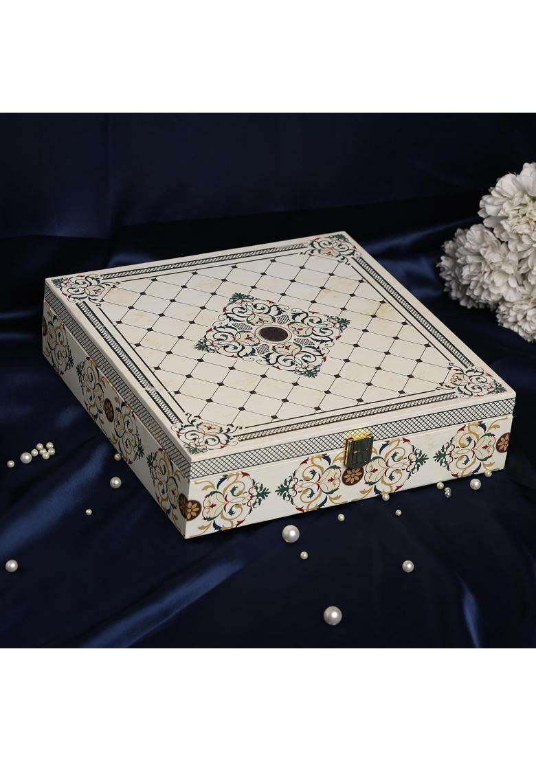 Riwaz Premium Dry Fruits Gift Box Elegant Handcrafted Designer Box with 4 Airtight Glass Jars of Almonds - Indya