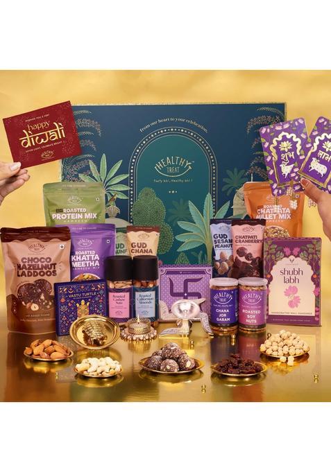 Healthy Treat Festive Luxe Diwali Gift Hamper Premium Festive Gift Box with Healthy Roasted Snacks