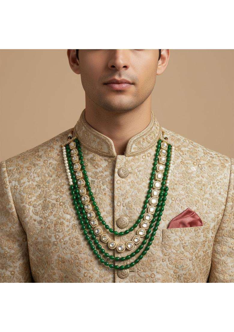 I Jewels I Jewelstraditional Gold Plated Groom Mala for Men Wedding Dulha Haar - Indya