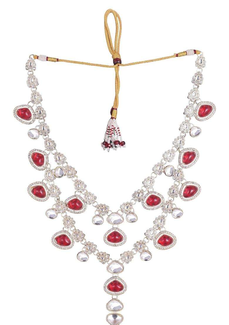 Jiyanshi Fashion Mens Emerald Green and Kundan Stone Groom Necklace - Indya