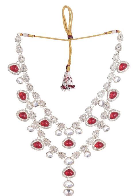 Jiyanshi Fashion Mens Emerald Green and Kundan Stone Groom Necklace