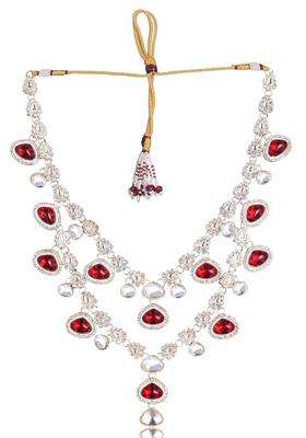 Jiyanshi Fashion Mens Emerald Green and Kundan Stone Groom Necklace