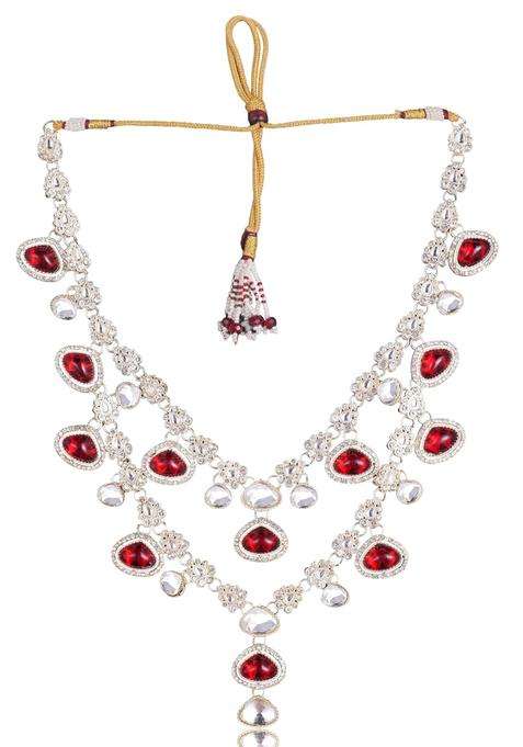 Jiyanshi Fashion Mens Emerald Green and Kundan Stone Groom Necklace