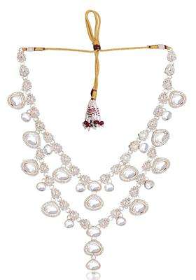 Jiyanshi Fashion Mens Emerald Green and Kundan Stone Groom Necklace