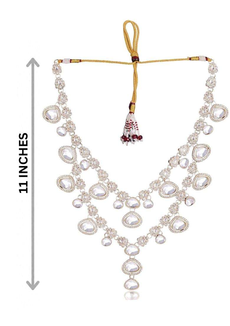 Jiyanshi Fashion Mens Emerald Green and Kundan Stone Groom Necklace - Indya
