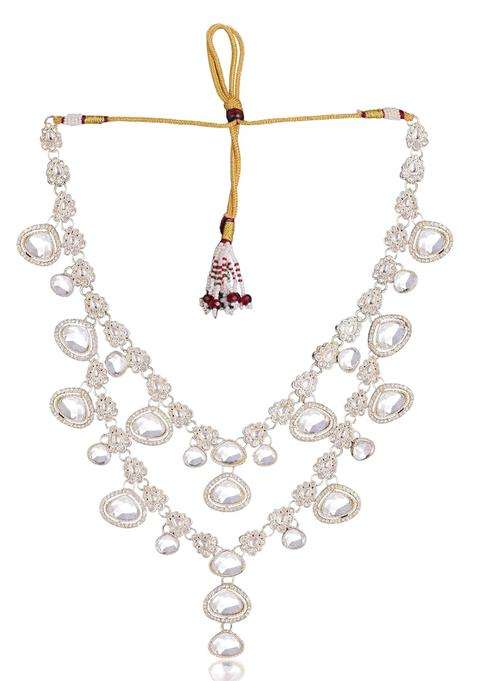 Jiyanshi Fashion Mens Emerald Green and Kundan Stone Groom Necklace