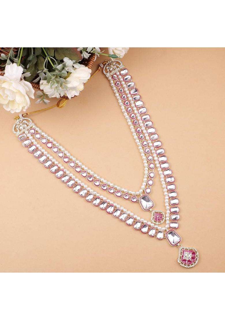 Jiyanshi Fashion Mens Pearl and Kundan Groom Necklace - Indya