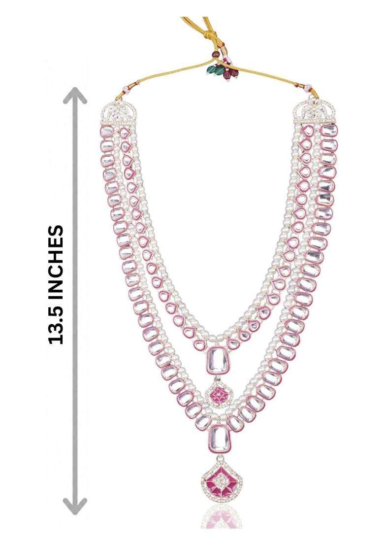 Jiyanshi Fashion Mens Pearl and Kundan Groom Necklace - Indya