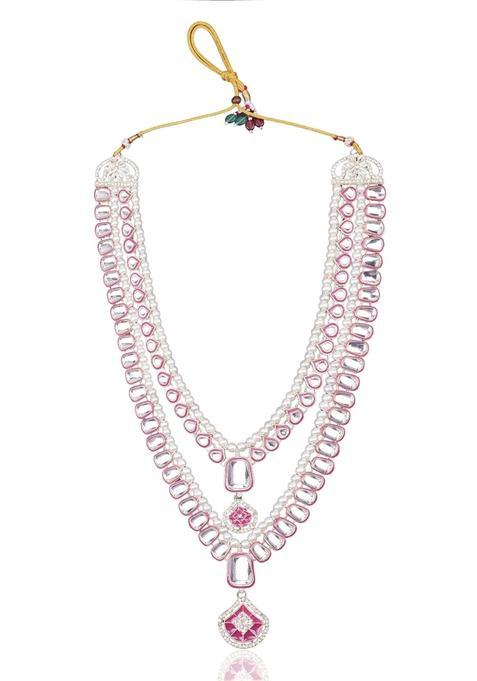 Jiyanshi Fashion Mens Pearl and Kundan Groom Necklace