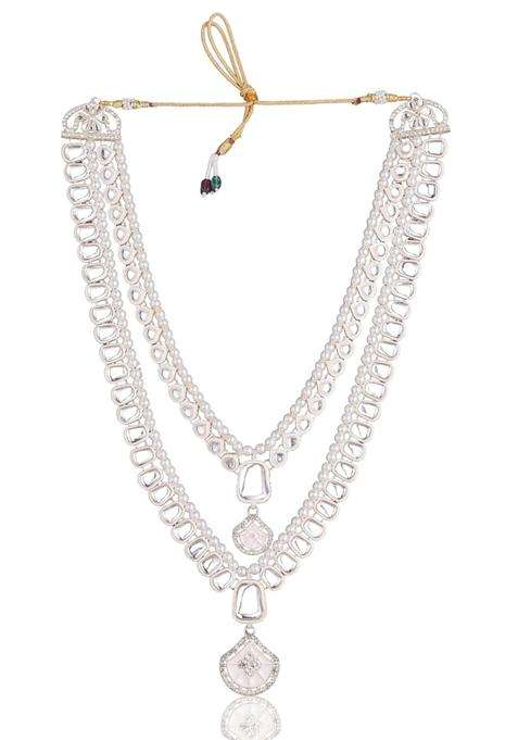 Jiyanshi Fashion White Mens Kundan and Pearl Dulha Mala