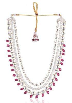 Jiyanshi Fashion Mens Royal Kundan and Pearl Dulha Mala for Sherwani