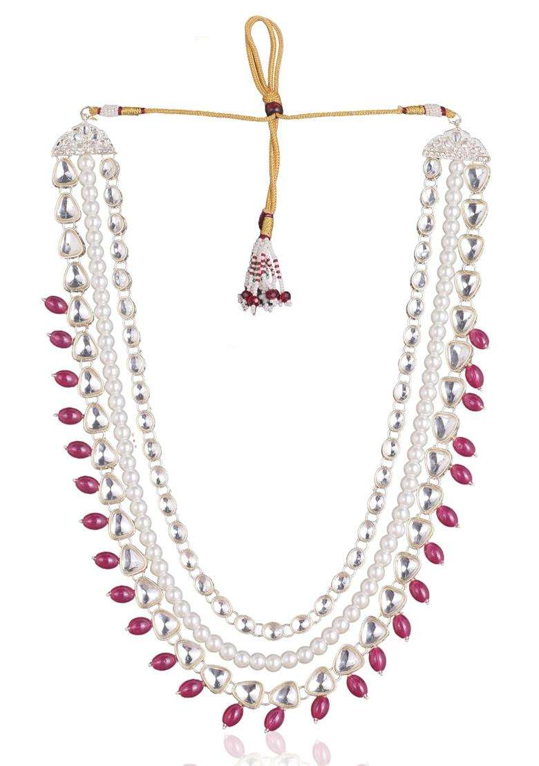 Jiyanshi Fashion Mens Royal Kundan and Pearl Dulha Mala for Sherwani - Indya