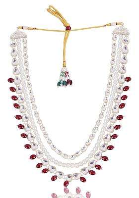 Jiyanshi Fashion Mens Royal Kundan and Pearl Dulha Mala for Sherwani