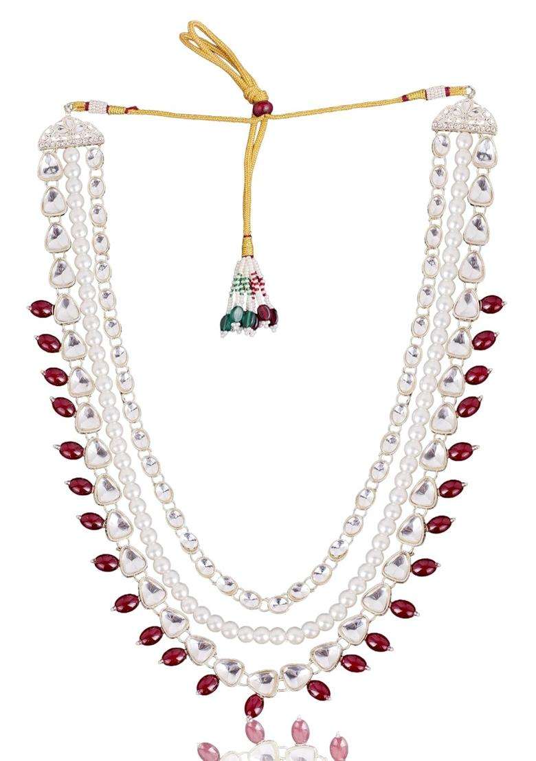Jiyanshi Fashion Mens Royal Kundan and Pearl Dulha Mala for Sherwani - Indya