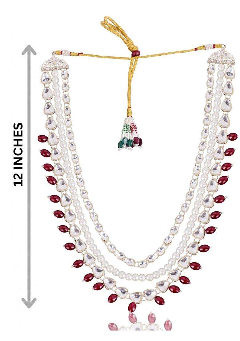 Jiyanshi Fashion Mens Royal Kundan and Pearl Dulha Mala for Sherwani - Indya