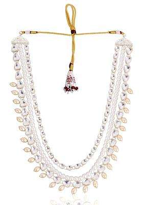 Jiyanshi Fashion Mens Royal Kundan and Pearl Dulha Mala for Sherwani