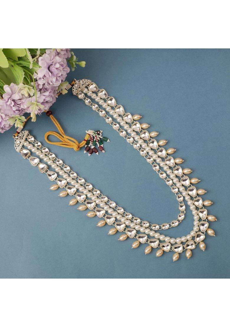 Jiyanshi Fashion Mens Royal Kundan and Pearl Dulha Mala for Sherwani - Indya