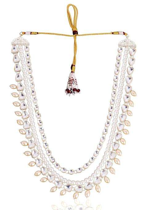 Jiyanshi Fashion Mens Royal Kundan and Pearl Dulha Mala for Sherwani