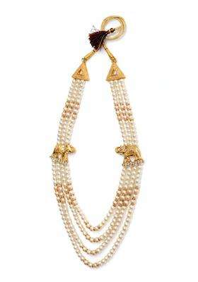 Sundar Vibes Dulha Mala for Men Wedding Pearl Mala with Elephant Design Groom Necklace
